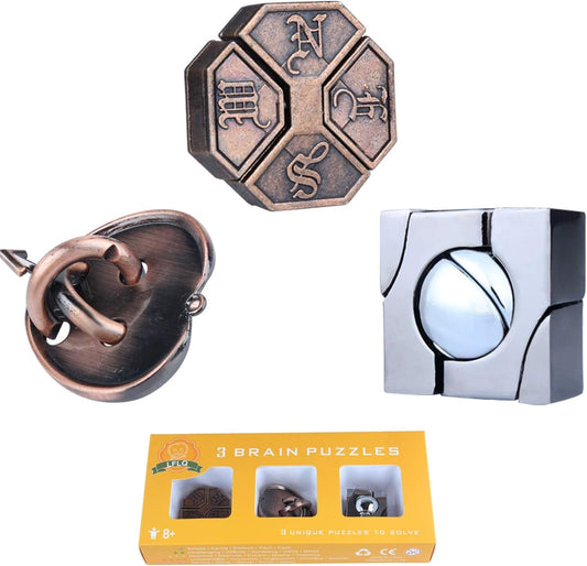 Brain Teaser Puzzle for Adults Puzzles Metal Hole Lock Adult Educational Toy Jigsaw IQ Puzzle (Orange)