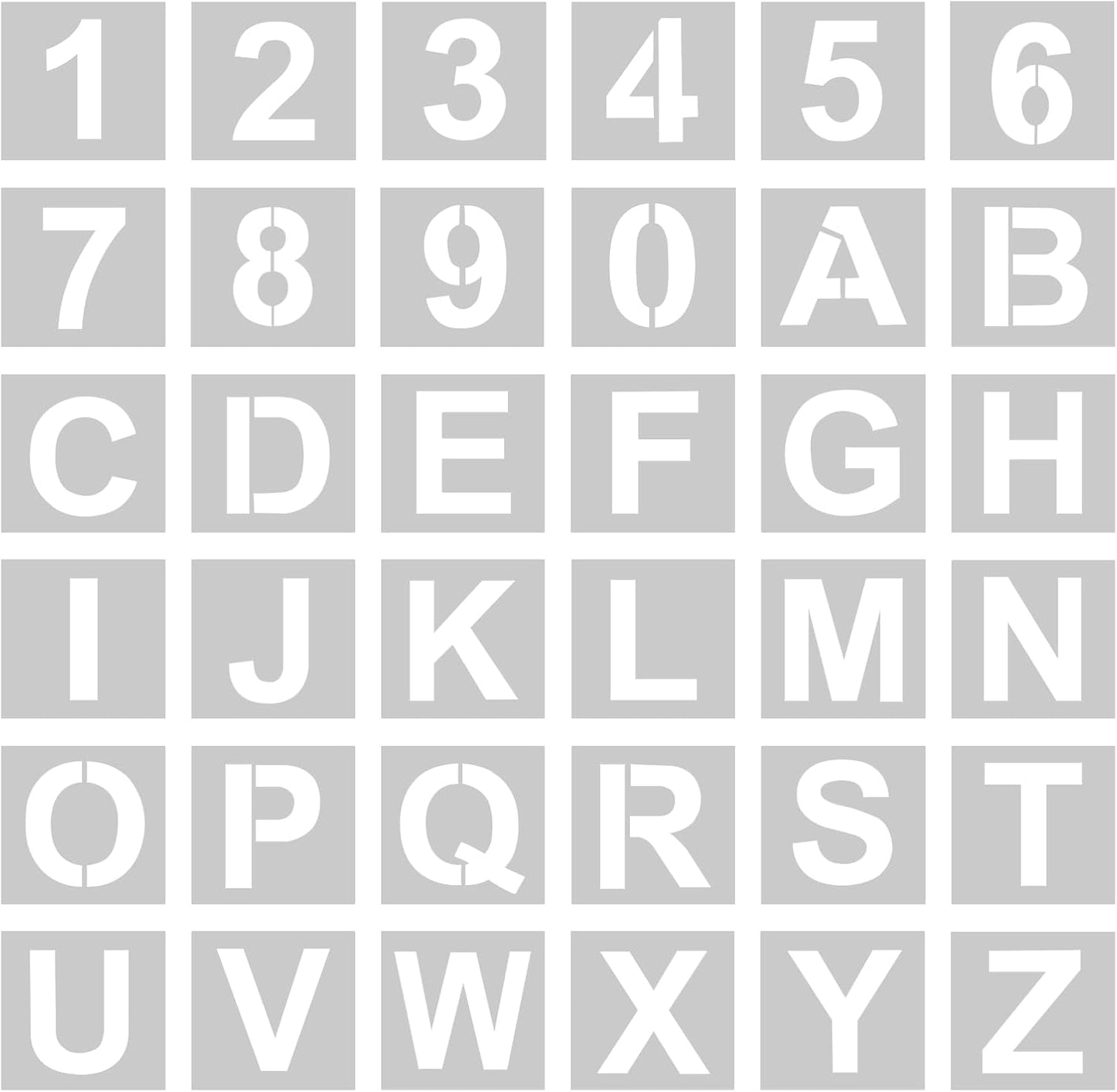 WISYOK 3 Inch 36 Pcs Letter Stencils and Numbers, Reusable Plastic Alphabet Art Craft Templates for Wood, Wall, Fabric, Rock, Signage,Cake,DIY