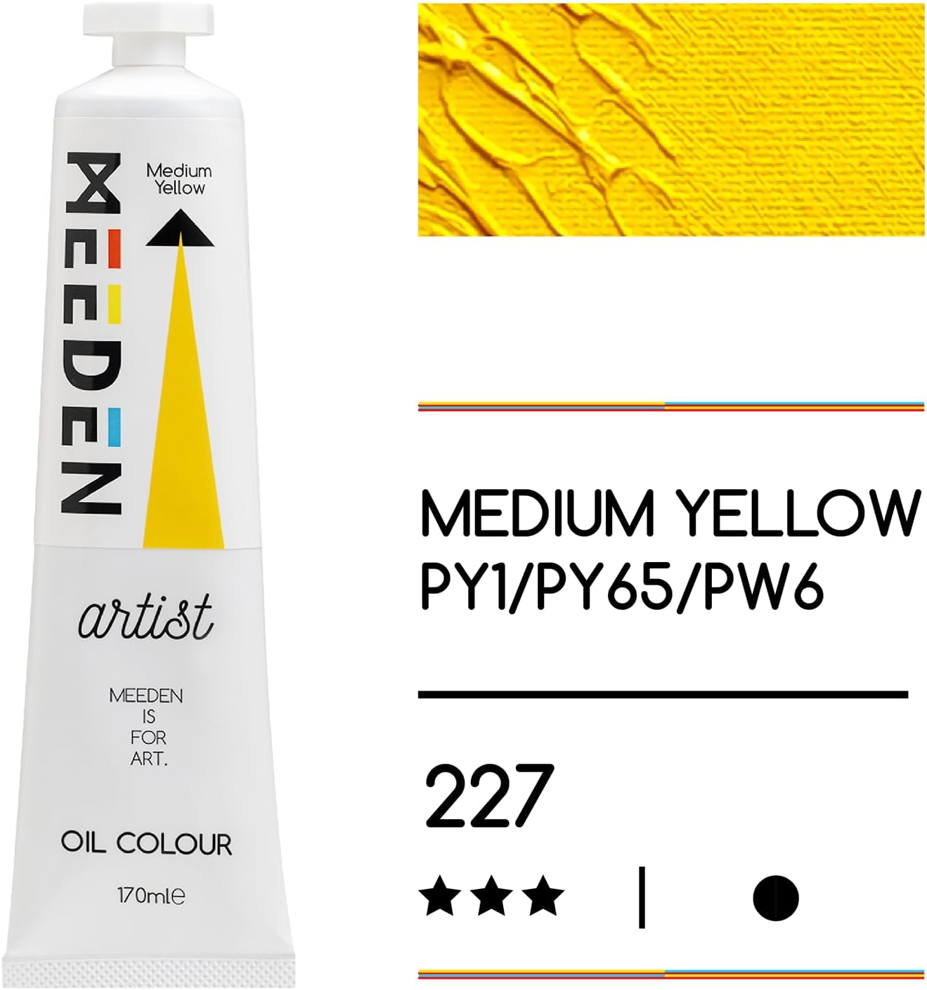 MEEDEN Artist Grade Oil Paint: Medium Yellow - 170ml/5.7oz Tube - Professional Art Paints for Canvas Painting