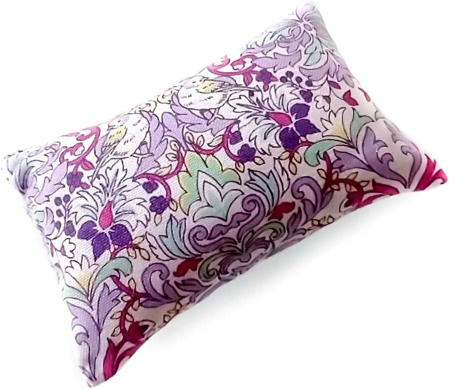 Emery Pincushion for Sewing - Filled with Abrasive Emery Sand - Handmade in USA (2"x3", Purple Damask)