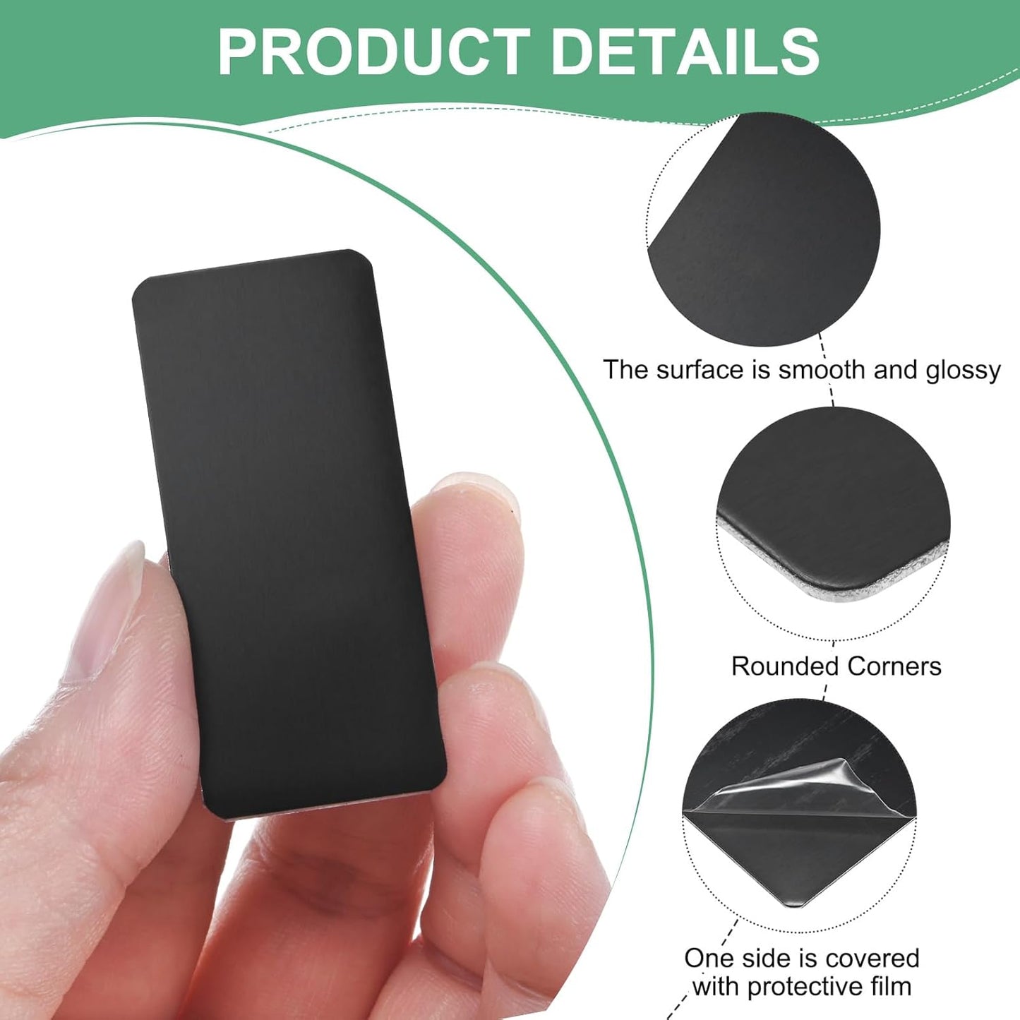 20-Pack Anodized Aluminium Laser Engraved Mount Metal Plate 2x1x0.03 Inch Engraver Blank Anodized Aluminum Sheets for DIY Laser Printing/Home/Office[Black]