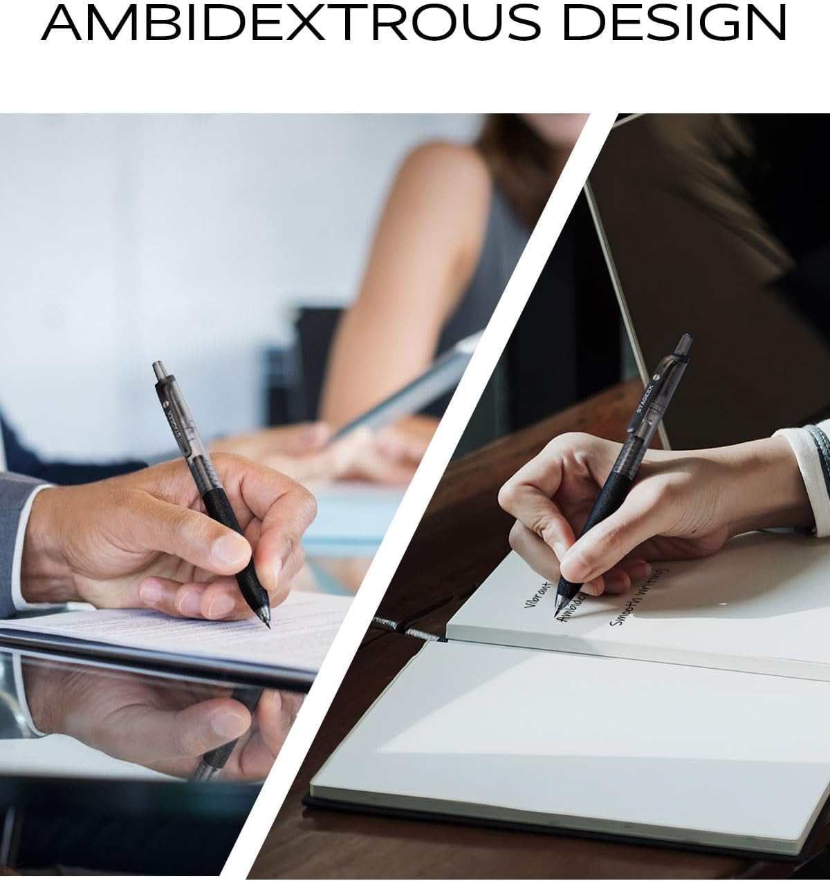 0.5mm Gel Pens Fine Point Smooth Writing Pens, 12PCS Black Ink Pens, Retractable Leather-Like Black Gel Pens, Business Gel Pen for Journaling, Writing, School, Office Use (Black)