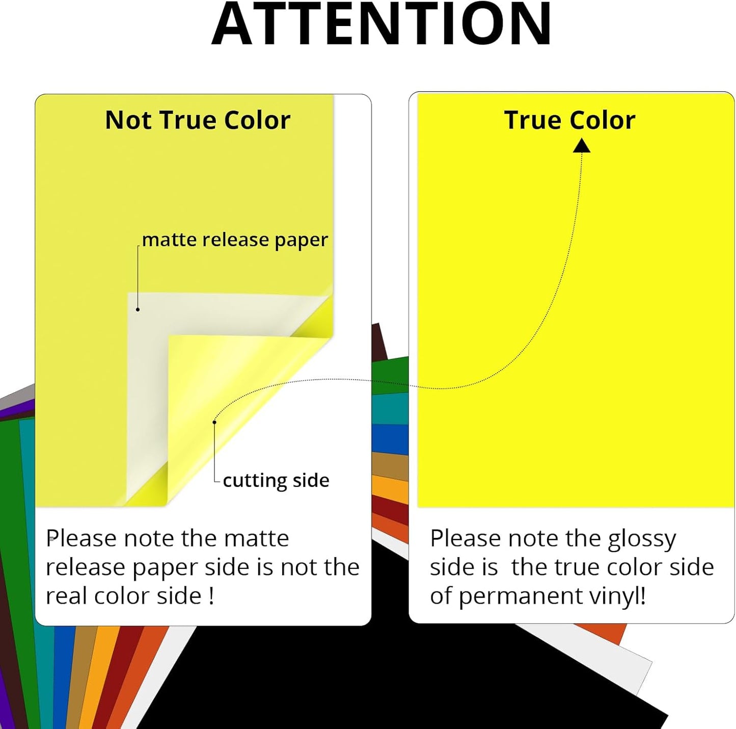 HTVRONT Yellow Permanent Vinyl, 12 Pack Lemon Yellow Vinyl for Cutting Machine - 10 Glossy Lemon Sheets 12" x 12"& 2 Transfer Tape Sheets for Craft Cutter, Party Decoration (Glossy)