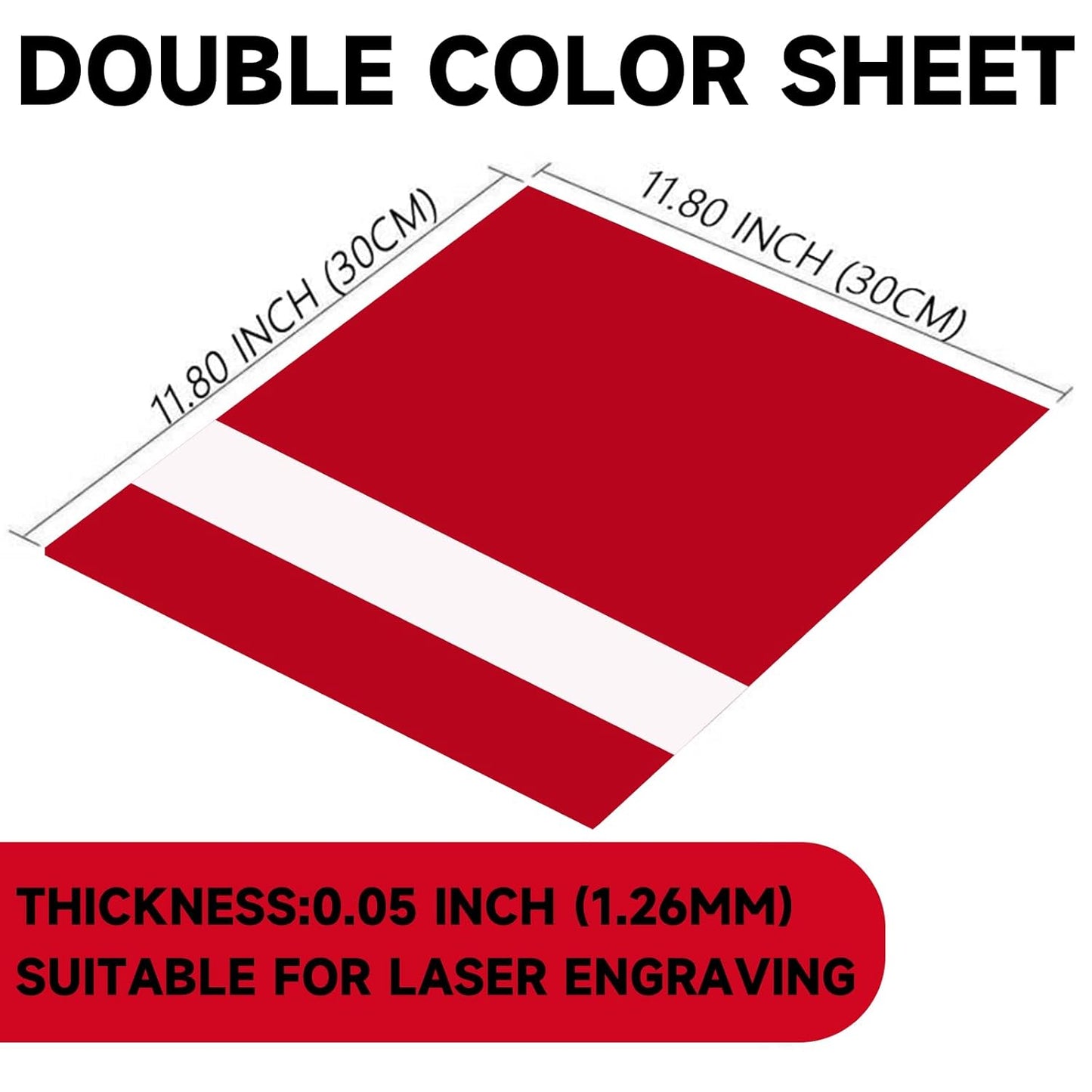 5PCS Laser Engraving Double Color ABS Plastic Sheet,Two-Tone Laserable Engraving Plastic Sheets for Name Badge,Office Label,Laser Artistic Product,Size 11.73" x 11.73",Combo B