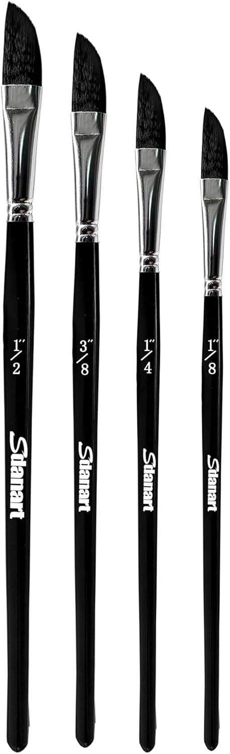 4PCS Dagger Striper Brush Set, Premium Dagger Paint Brushes Set, Professional Dagger Brush for Watercolor Acrylic Oil Gouache, Pinstriping Brush Set ，Dagger Striper Watercolor Paint Brush