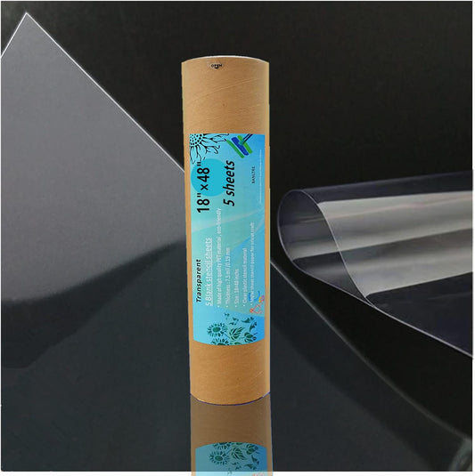 BANLTRE 18"x48" 5 Pieces Clear Blank Stencil Acetate Mylar for Craft,Silhouette Vinyl Cutting – Craft Material Making Sheets