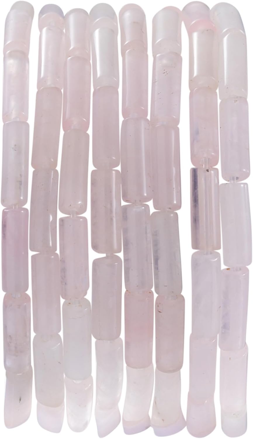 Natural Rose Quartz Crystal Cylinder Tube Beads 4x13mm 38cm/str Loose Semi Gemstone Stone Beads for Making Bracelets Necklace Earrings