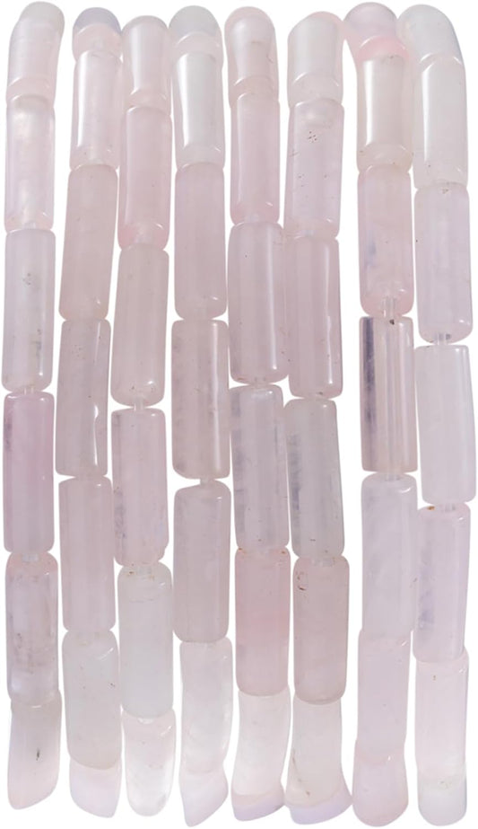 Natural Rose Quartz Crystal Cylinder Tube Beads 4x13mm 38cm/str Loose Semi Gemstone Stone Beads for Making Bracelets Necklace Earrings