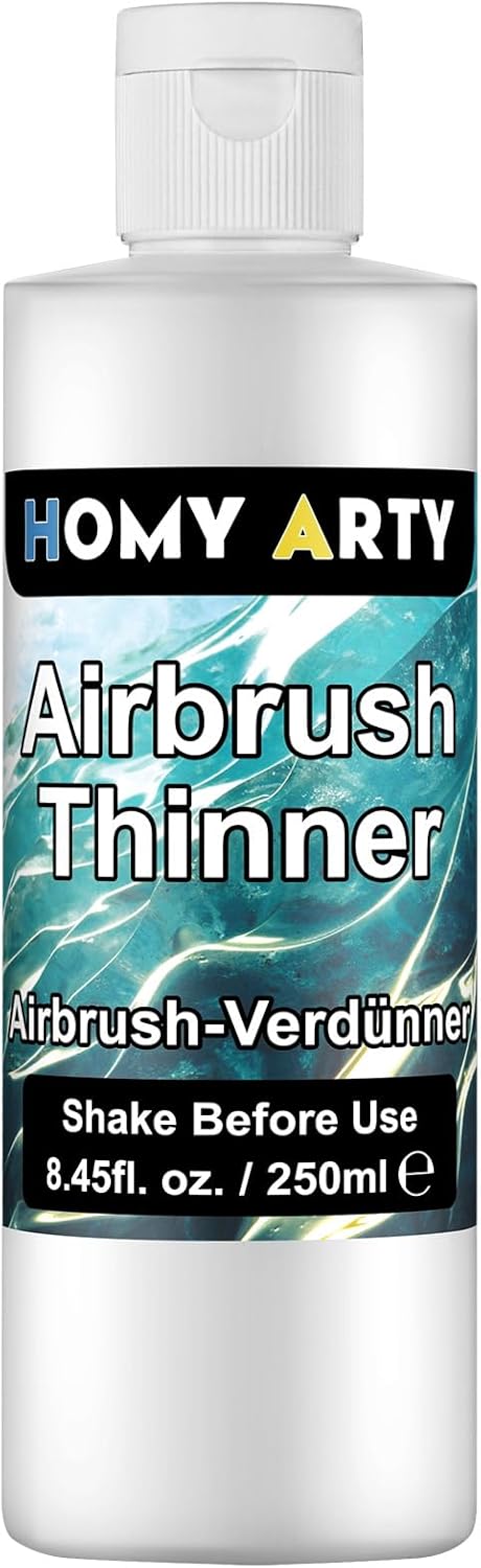 HOMY ARTY Airbrush Thinner - 8.45 Fl Oz, Water-Based Acrylic Paint Thinner, to Improve Color Flow for Shoes, Clothes, Metal and Plastic Models