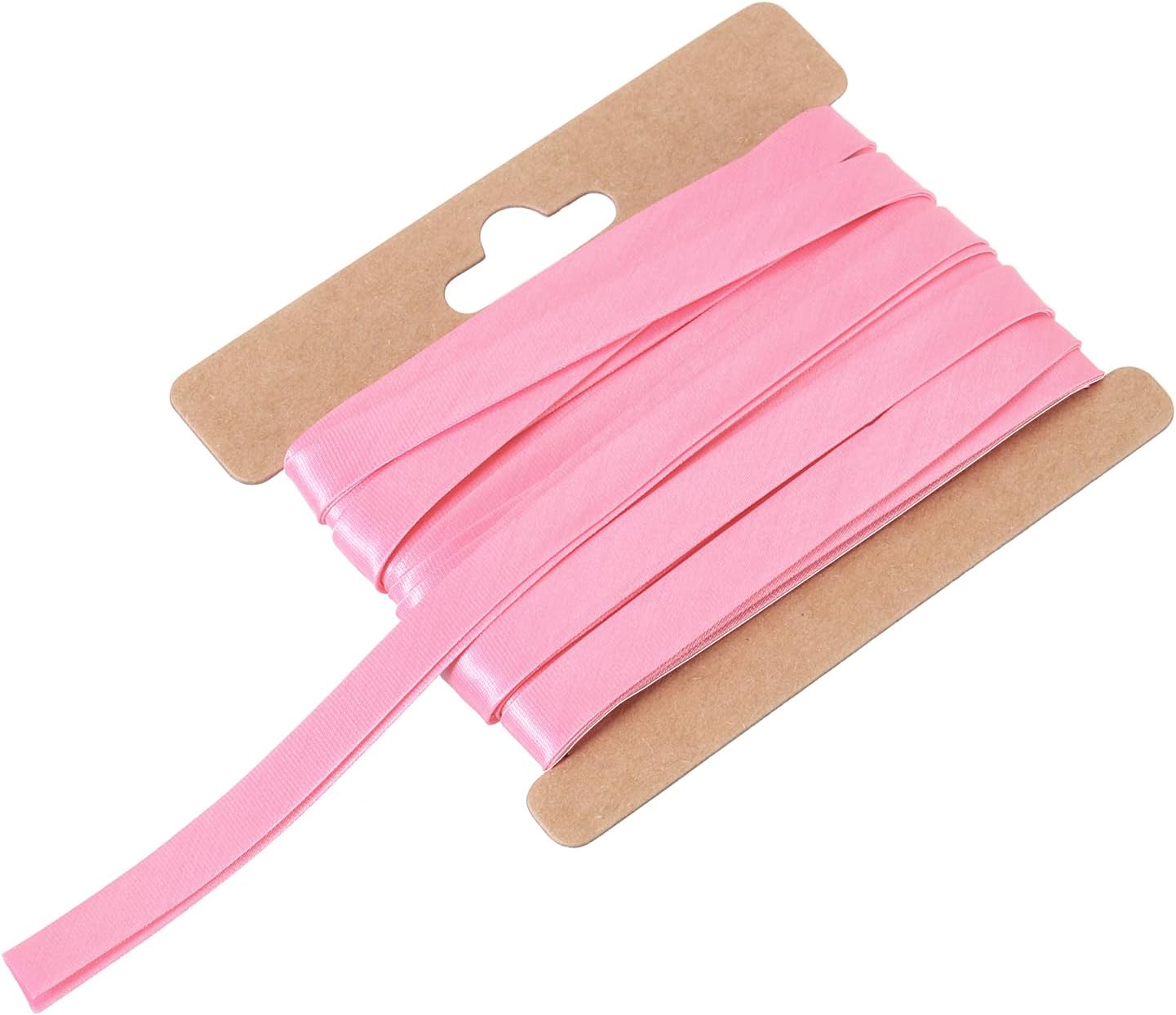 MECCANIXITY Double Fold Bias Tape for Sewing 1/3 Inch x 6 Yards Satin Pre-fold Continuous Binding Tape for Seaming Quilting Hemming Binding DIY Crafts, Pink