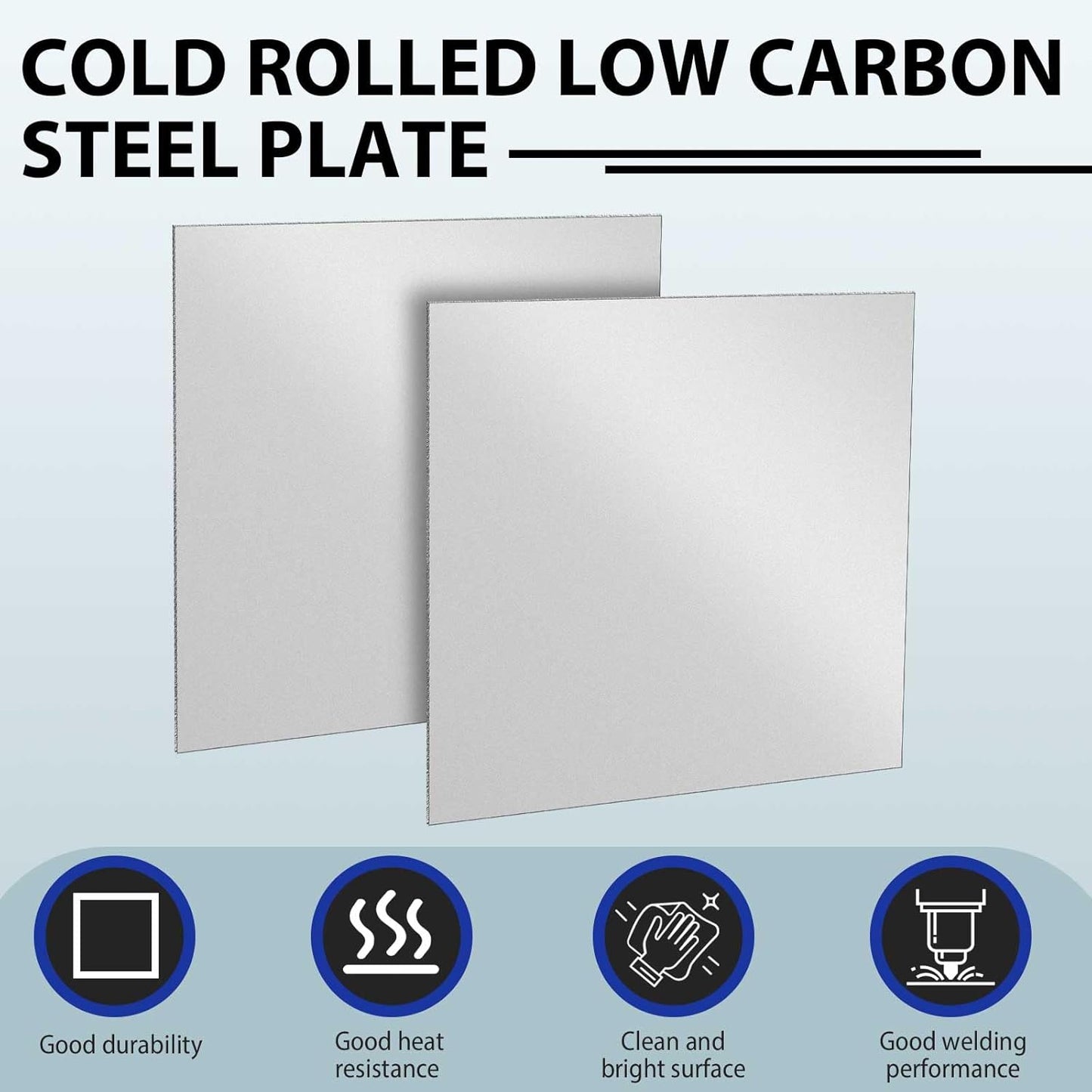 1pcs 16 Gauge 12 x 12 inch Metal Steel Sheet Steel Plate Mild Carbon Cold Rolled Square Weldable Metal Panels for Outside Industrial DIY Use Projects Weld Accessories