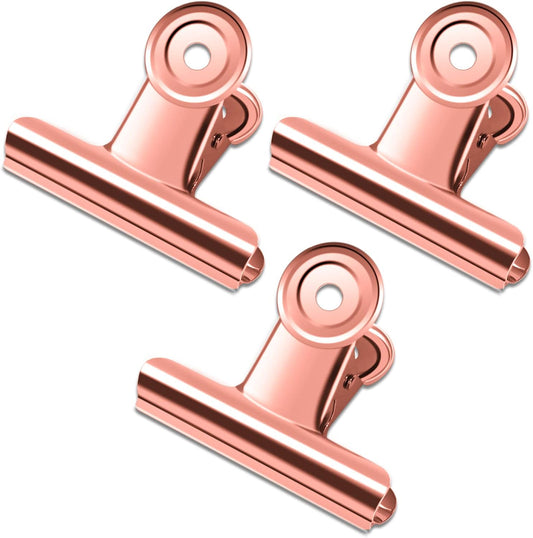 20 Pack Large Metal Hinge Rose Gold Clips 51mm for Crafts, Photos, Drawing, Food Bags at Home, Office, School, Shop