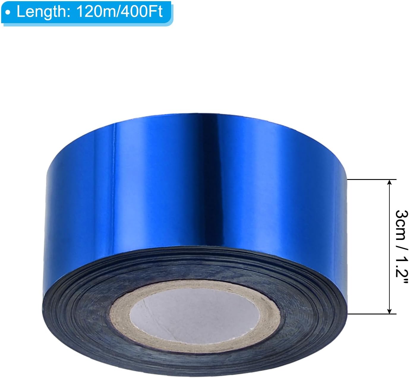 PATIKIL 1.2"x400Ft Hot Stamping Foil Paper,Heat Transfer Hot Stamping Paper Foil Roll for Leather DIY Logo Decor Craft Gift Card Package Scrapbook,Blue