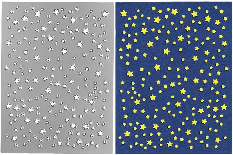 Stars Background Cutting Dies,Five Pointed Stars Die Cuts Metal Embossing Stencils Template Mould for Card Scrapbooking and DIY Craft Album Paper Card Decor