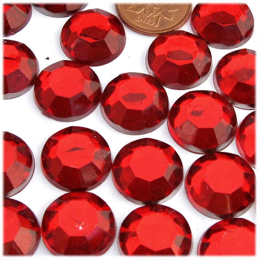 The Crafts Outlet 72pc Rhinestones Round 20mm - Flatback Devil Red Wine