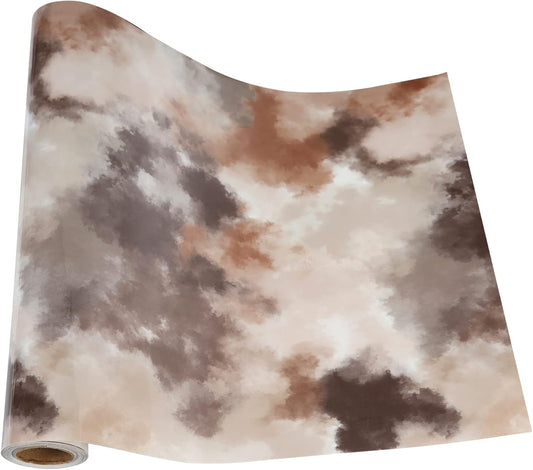 RENLITONG Tie Dye HTV Rainbow Heat Transfer Vinyl 10Inch by 10ft Roll Iron on DIY for T-Shirt Rolls Easy to Cut & Weed for Heat Vinyl Glossy