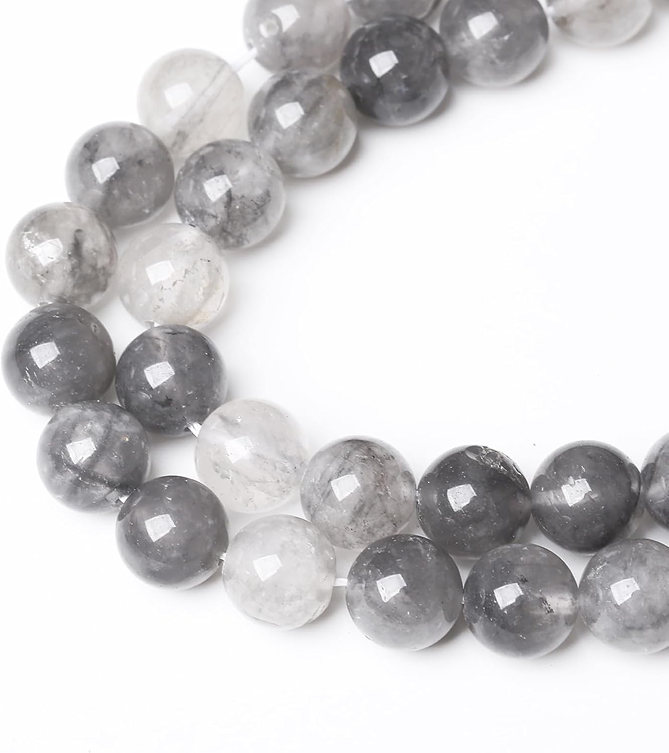 90pcs 4mm Natural Grey Cloud Crystal Stone Beads for Jewelry Making Energy Healing Power Stone Beads DIY Bracelet Necklace Accessories 15"(4mm, Grey Cloud Crystal)