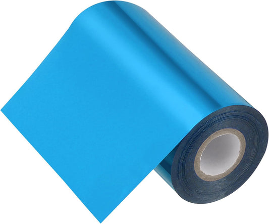 PATIKIL 5"x400Ft Hot Stamping Foil Paper, Heat Transfer Hot Stamping Paper Foil Roll for Leather DIY Logo Decor Craft Gift Package Scrapbook Card, Blue