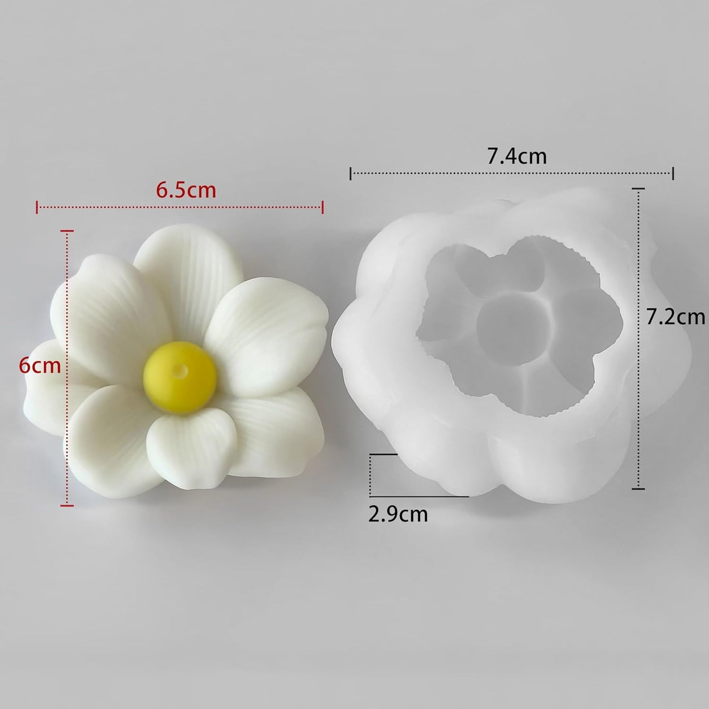 2 Pack Tulip Flower Succulent Peony Half Open Rose Bud Cylinder Candle & Resin Mold - Resin Casting Silicone Molds for Home Decor & Candle Making Wave Spiral Mold