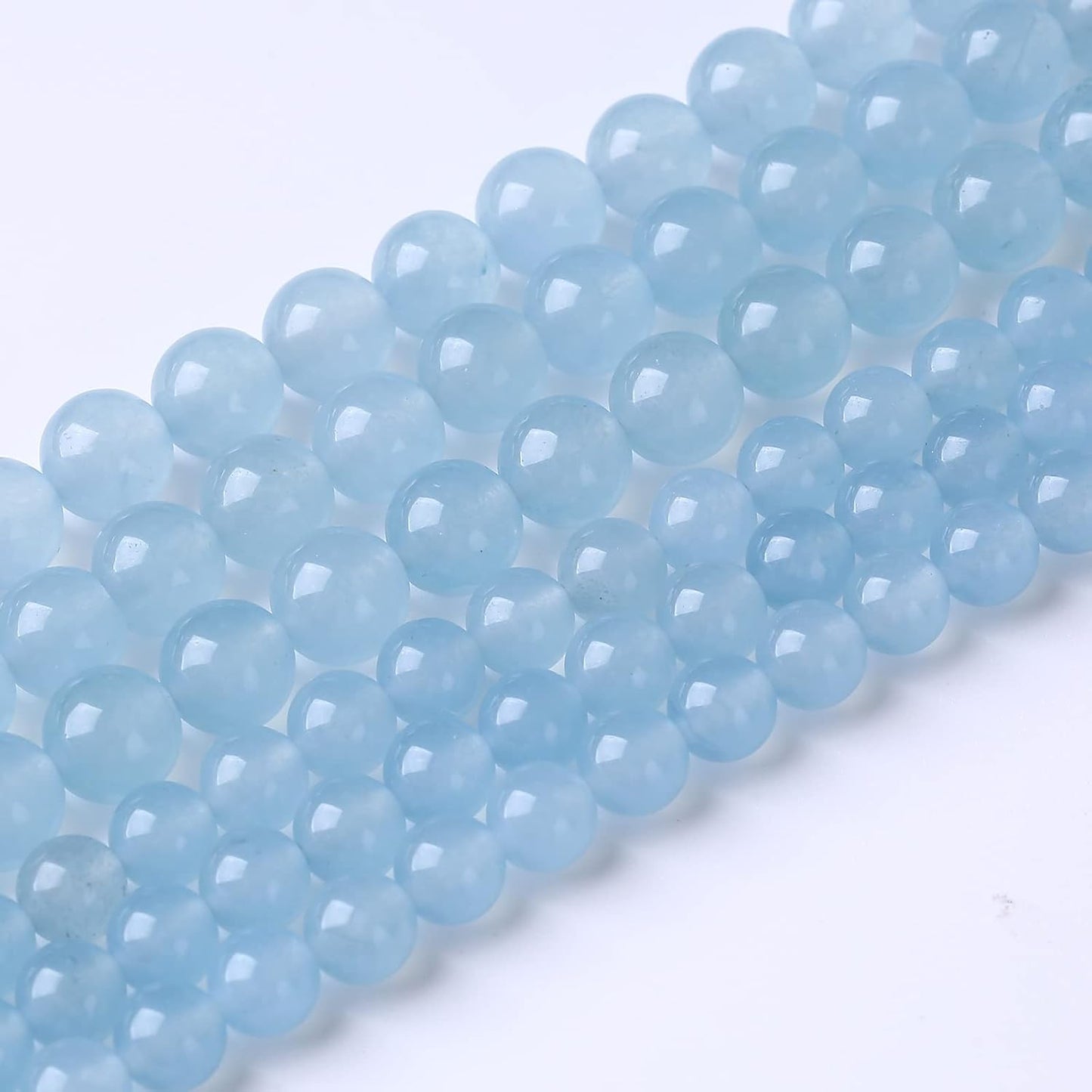 45PCS 8MM Natural Cyanihalite Loose Stone Beads for Jewelry Making DIY Energy Stone Healing Power Bracelet 15"