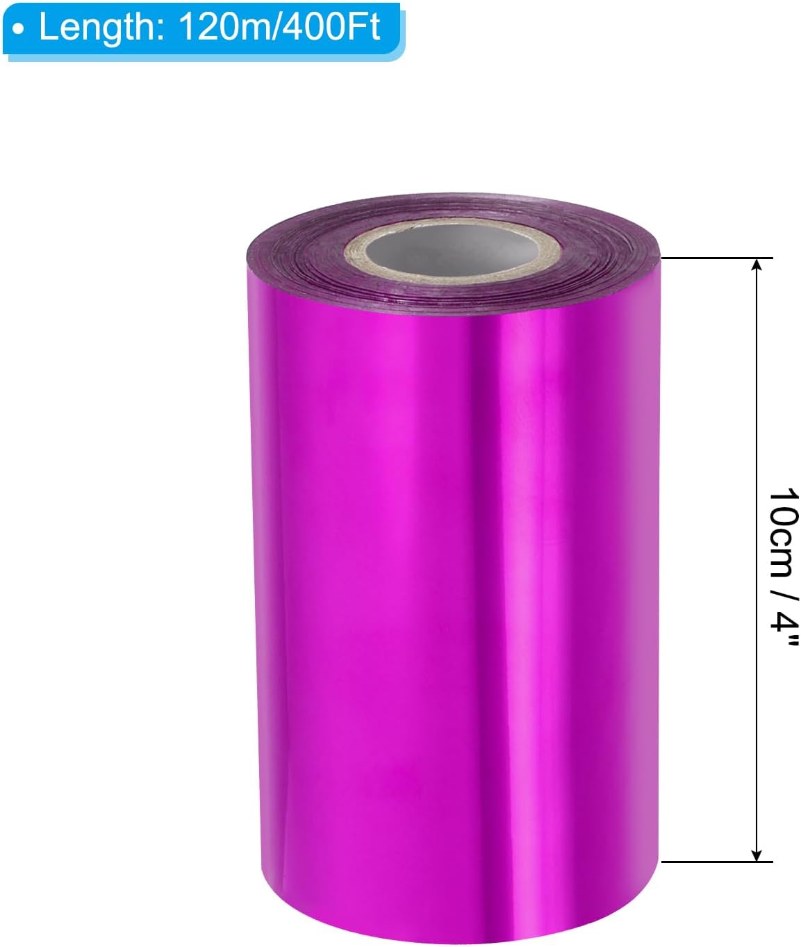 PATIKIL 4"x400Ft Hot Stamping Foil Paper, Heat Transfer Hot Stamping Paper Foil Roll for Leather DIY Logo Decor Craft Gift Package Scrapbook Card, Rose Purple