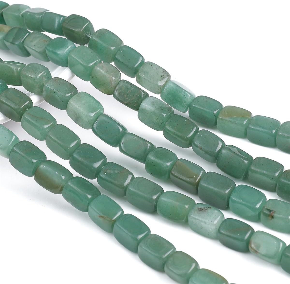 Natural Green Aventurine Cuboid Stone Loose Semi Gemstone Beads for Jewelry Making 8mmx12mm 38cm/Strand