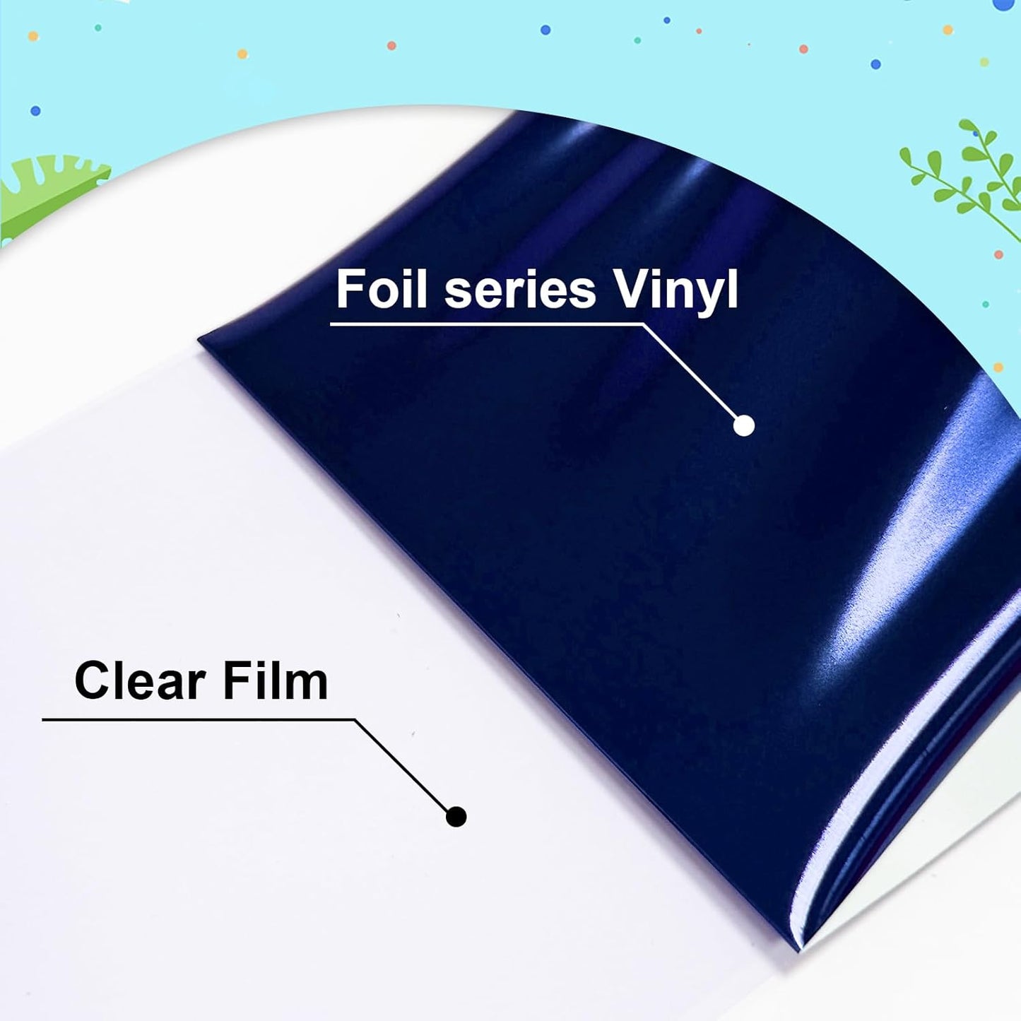 ROFISUESheet MetallicFoil HeatTransferVinyl 12Inch*6Ft BundleChrome HTV VibrantColors for Stunning T-Shirt DesignsPerfect forDIY (Royal Blue, 12Inch*6Ft)