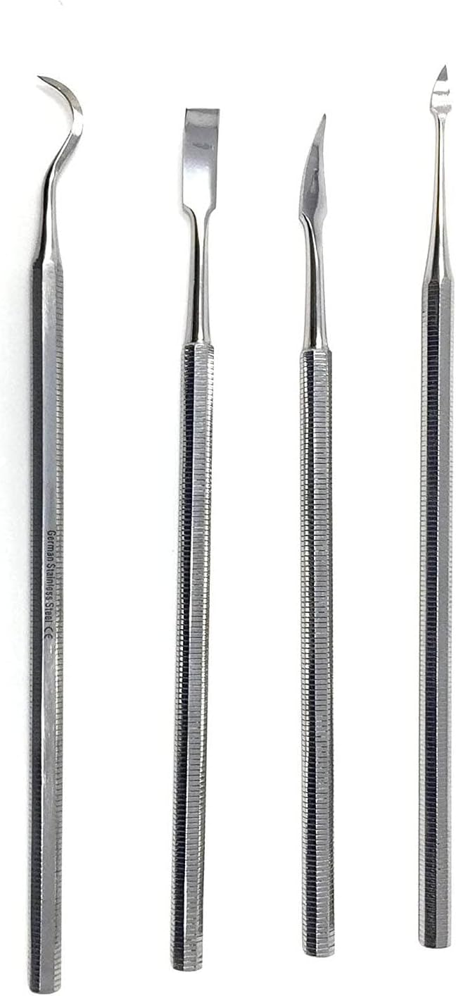 CYNAMED 4 Pc Stainless Steel Spatula Wax & Clay Sculpting Tool Set - Unique Set of 4