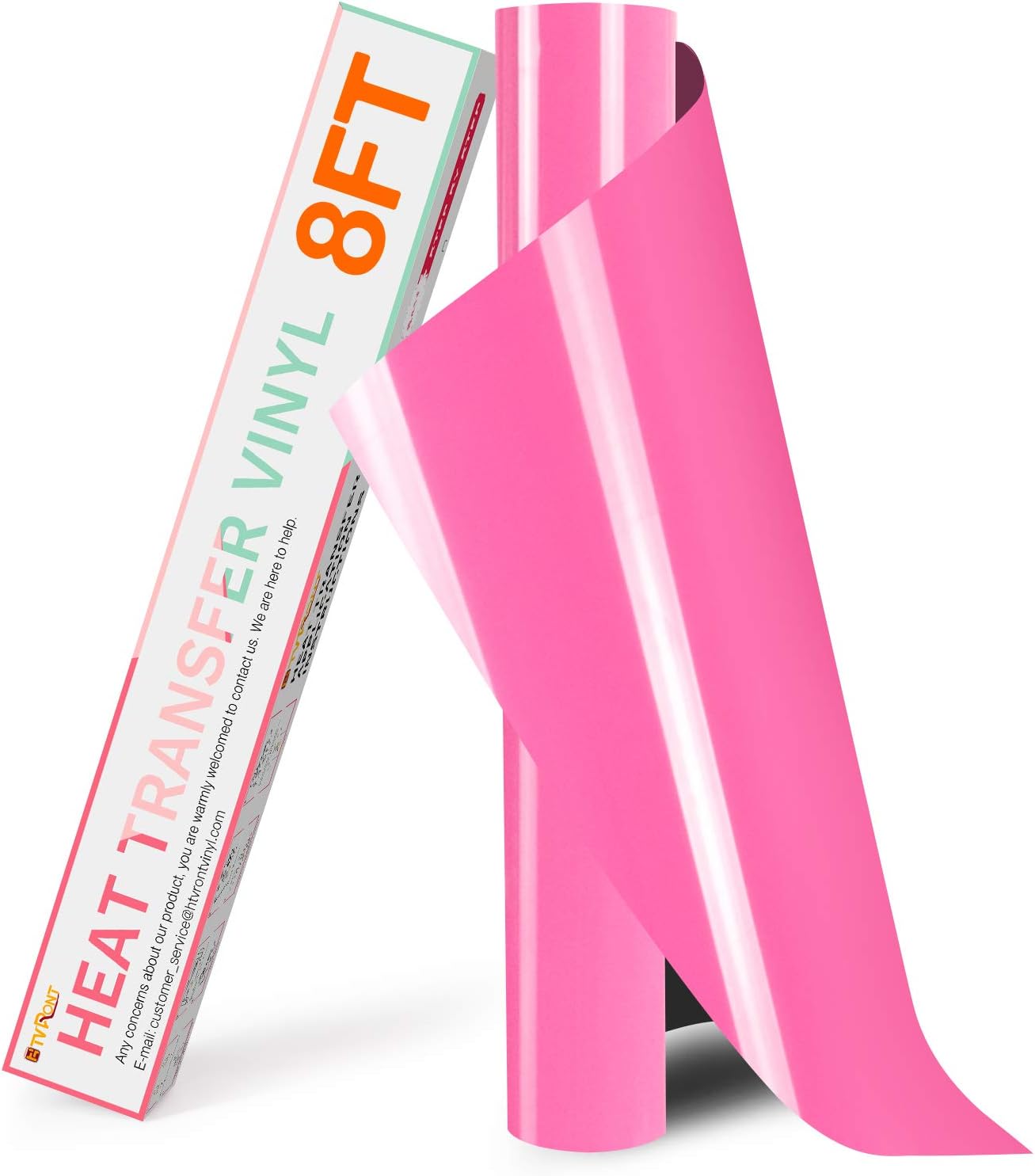 HTVRONT HTV Vinyl Rolls Heat Transfer Vinyl - 12" x 8ft Pink HTV Vinyl for Shirts, Iron on Vinyl for All Cutting Machine - Easy to Cut & Weed for Heat Vinyl Design (Pink)