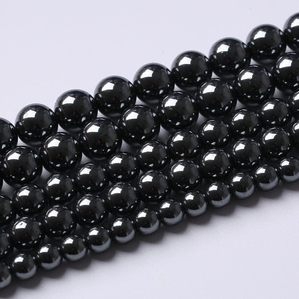 103pcs 4mm AAA Black Hematite Beads Natural Stone Gemstone Round Loose Beads for Jewelry Making DIY Bracelets