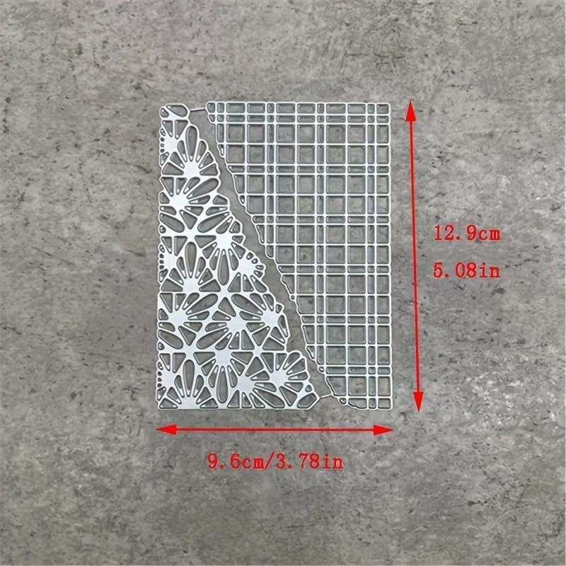 Lapoo 3D Backgrounds Frame Metal Cutting Die for Scrapbooking, New Cutting Dies DIY Album Card Making Decor Paper Craft Metal Die Cuts Party Wedding Decorations (Skew Border 5.1 x 3.8 in)