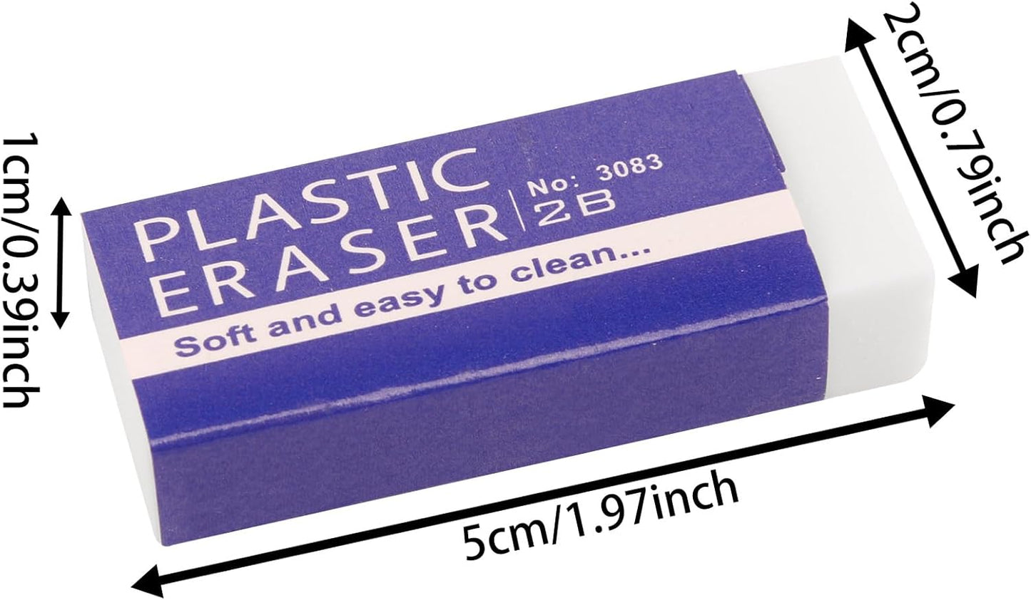 10 Pack Pencil Erasers, Soft, and Durable Erasers for Pencils, Perfect for Artists and Professionals, Long-Lasting Erasing Performance