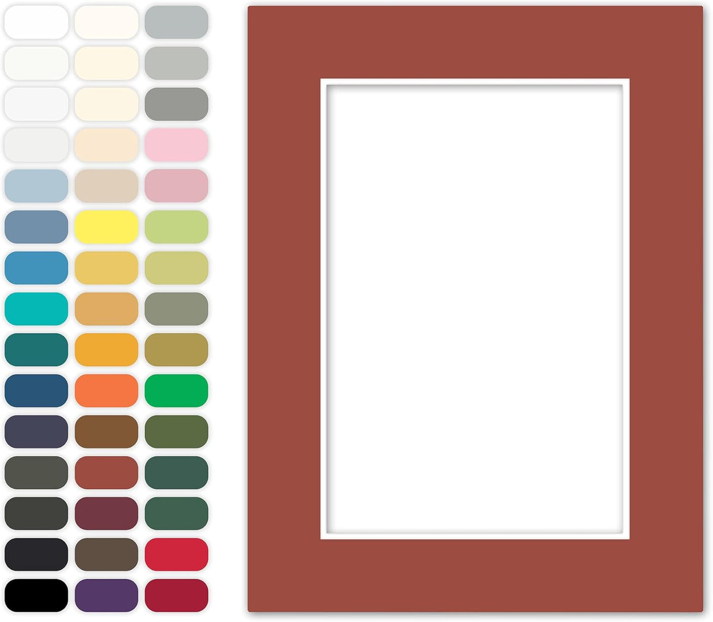 Poster Master Terracotta Matboard – 4-Ply Acid-Free Picture Mat Board with 45° Beveled Cut, Made in USA, Custom Cut to Any Size, 1/16" Thickness for Framing & Displays