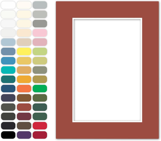 Poster Master Terracotta Matboard – 4-Ply Acid-Free Picture Mat Board with 45° Beveled Cut, Made in USA, Custom Cut to Any Size, 1/16" Thickness for Framing & Displays