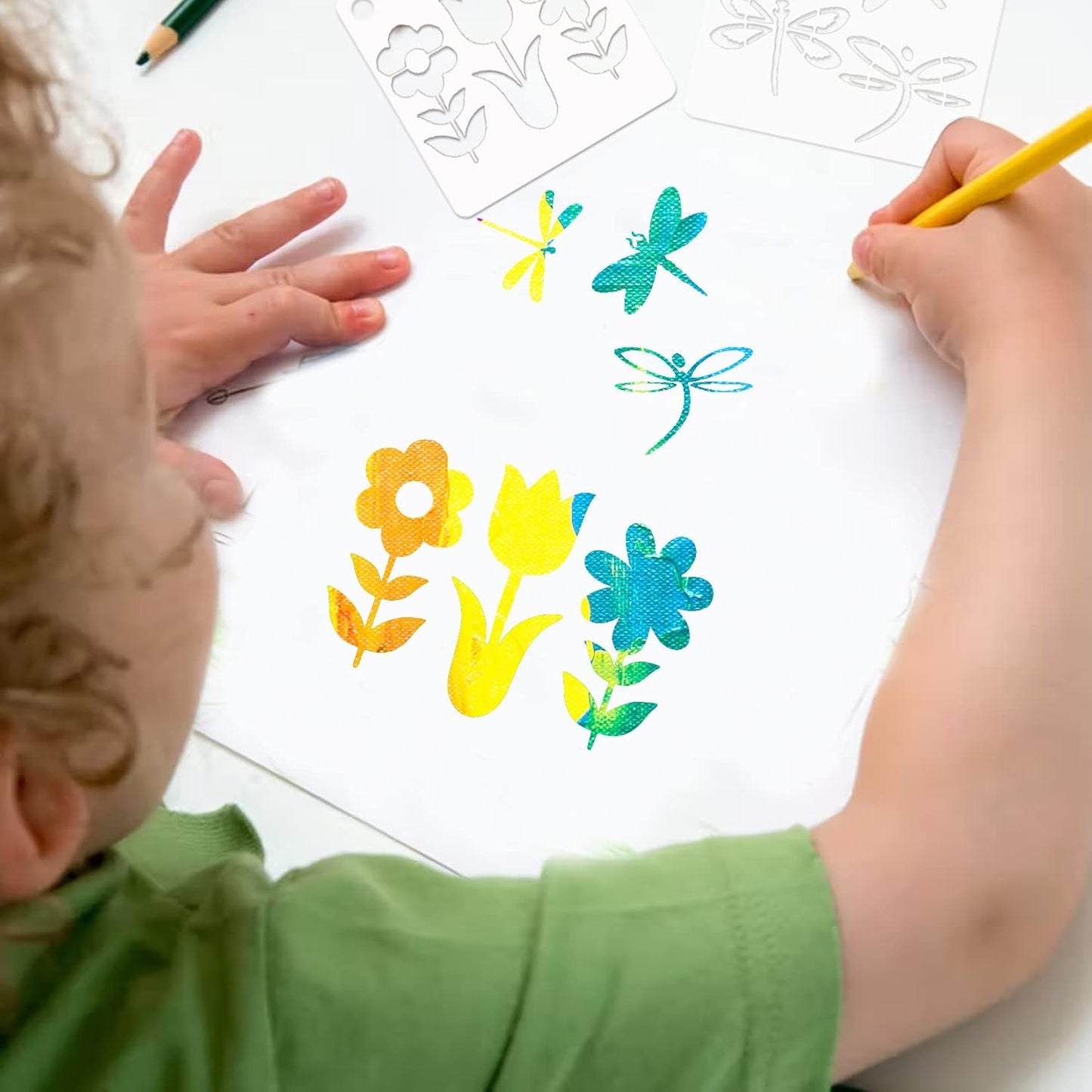 65Pcs Small Stencils for Painting on Wood Reusable, 3 Inch Reusable Stencil for Craft Ornament Paint Template Stencils for Wall Card Rock Wood Signs Coasters Canvas Home Decor (Flower)