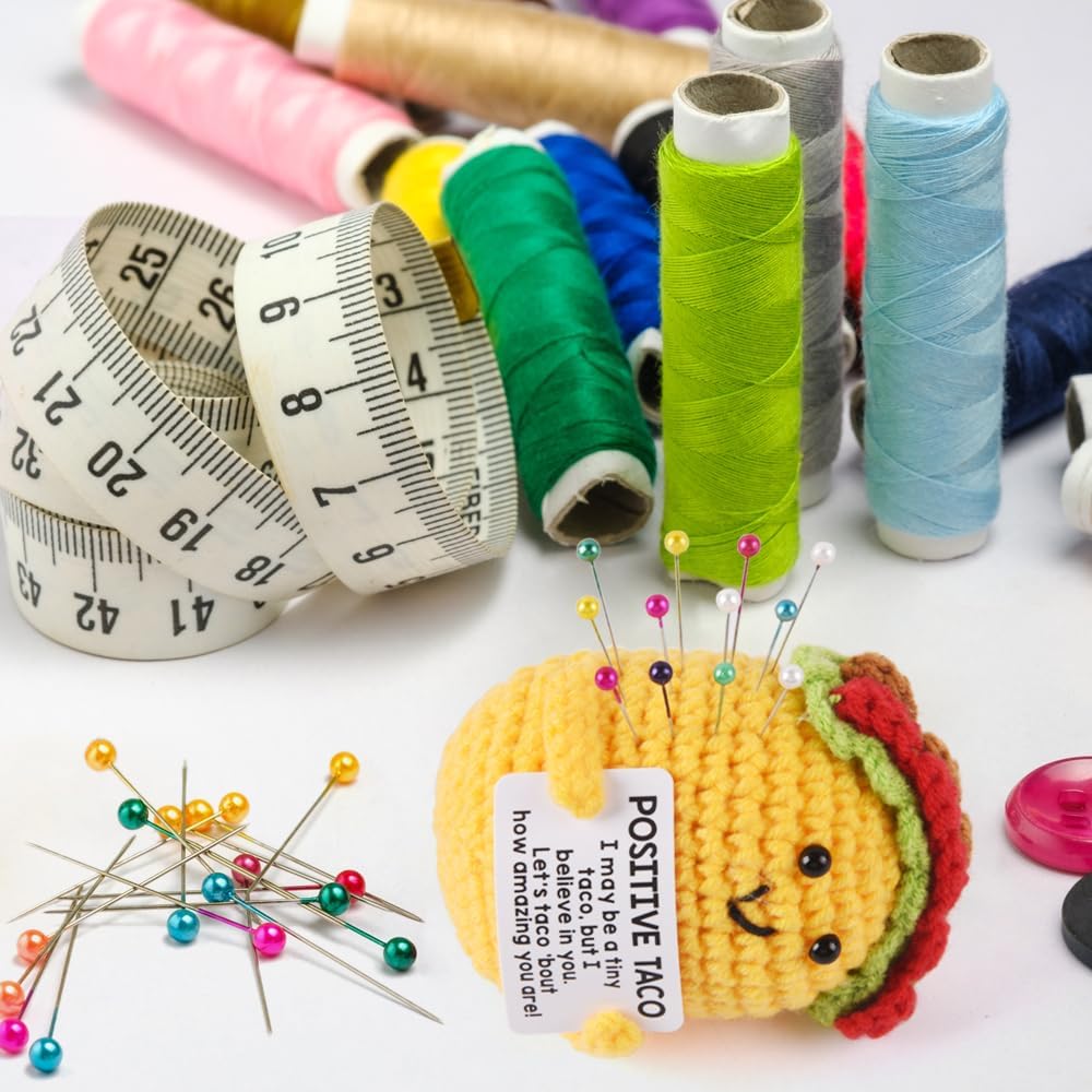 Taco Pin Cushion, Handmade Knitted Pincushions, Cute Pin Cushions Needle Holders for Sewing Quilting Accessory, DIY Crafts or Patchwork Decor