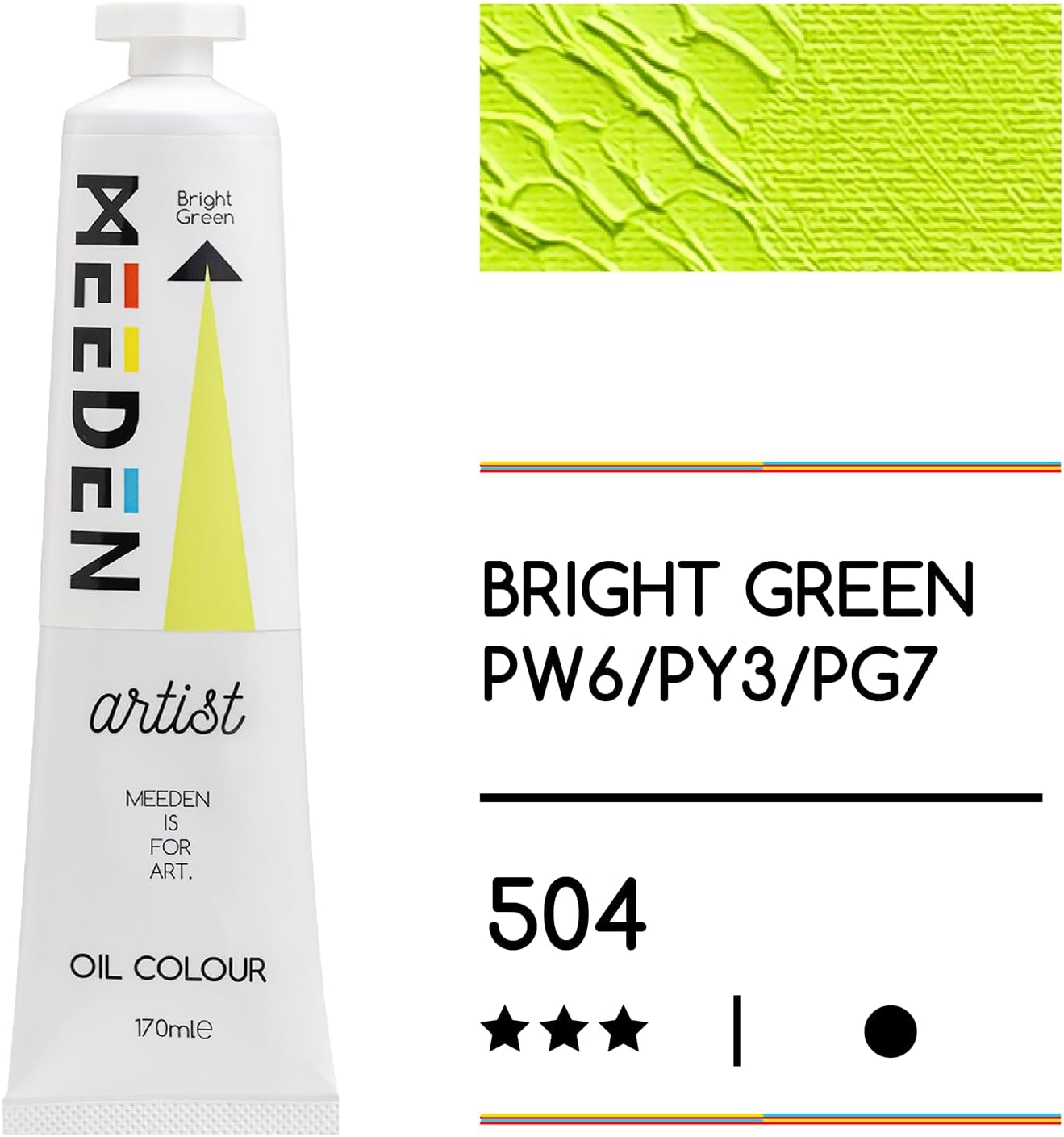 MEEDEN Artist Grade Oil Paint: Bright Green - 170ml/5.7oz Tube - Professional Art Paints for Canvas Painting