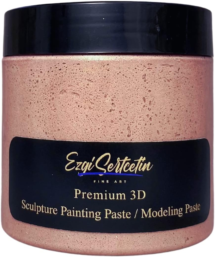 3D Sculpture Painting Paste|Texture Paste|Decorative Plaster|Ready to Use|Unique Metallic Pearl and Neon Colors|Ideal for Artwork|Stencil|Flowers|Texture and Art Relief|6 oz (Peach 'N Cream)