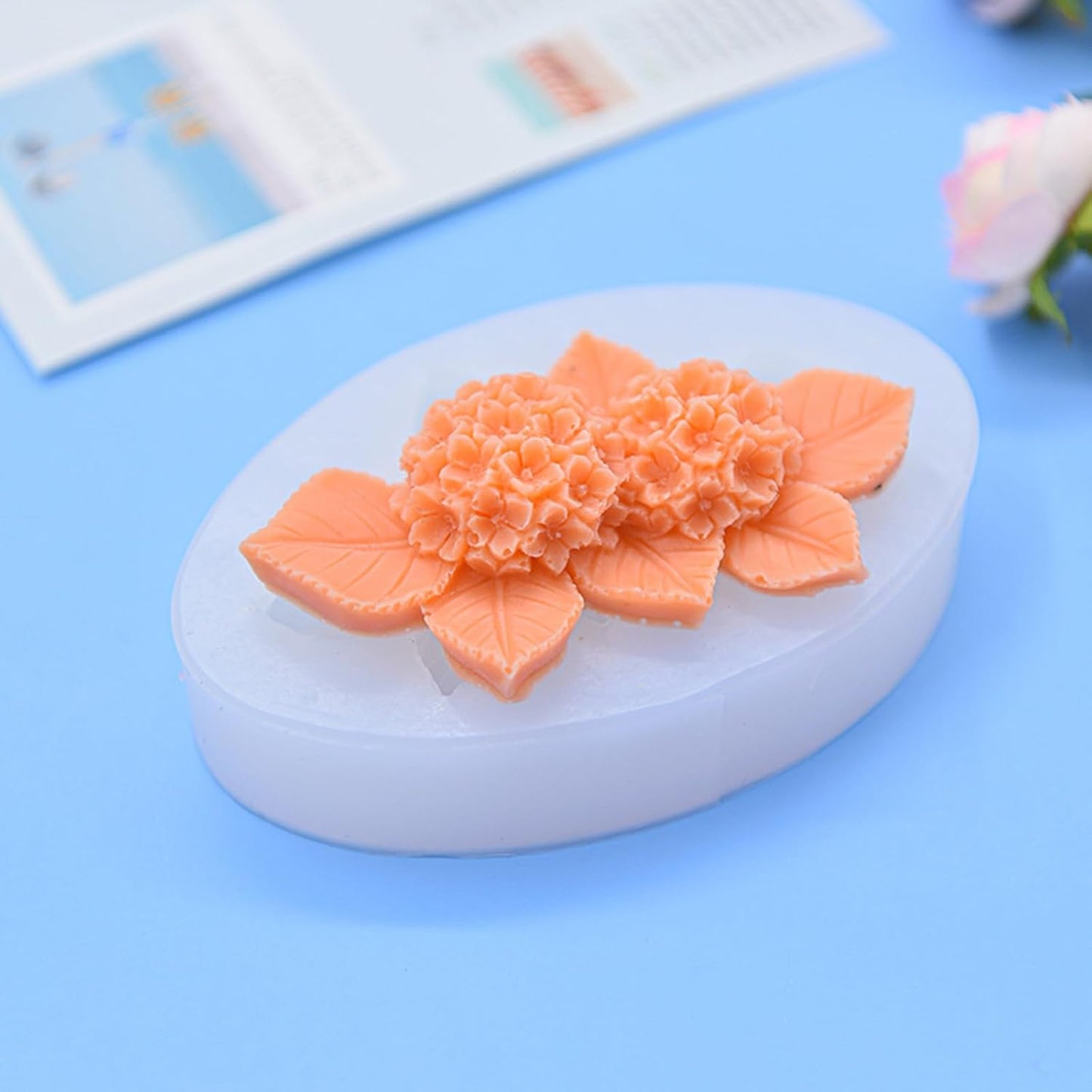 Hydrangea Flower Silicone Mold for Candle Soap Fondant Chocolate Candy Cake Decorating Baking Pastry Polymer Clay