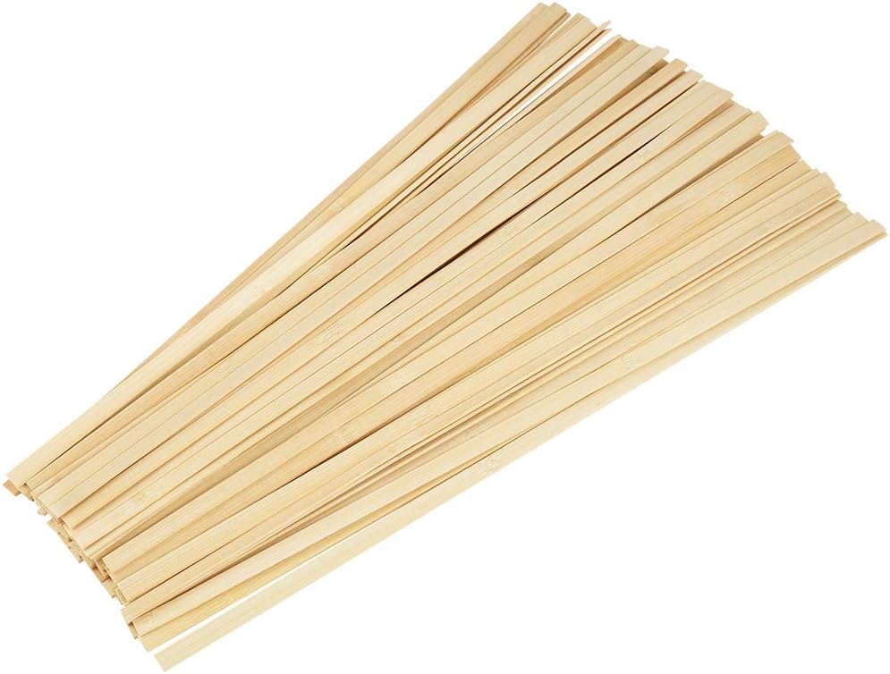 Pllieay 100 Pieces Bamboo Sticks for Craft, Wood Strips Wooden Extra Long Sticks for Crafting (15.75 Inches Length × 0.35 Inches Width)