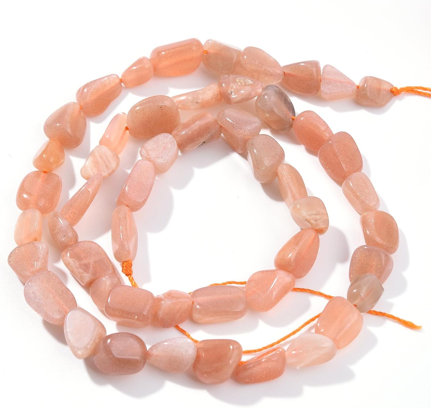 Sunstone Pebble Nugget Oval Free Tumbled Stone 6-8mm Natural Gemstone Loose Beads Approx 15.5 inch for DIY Jewelry Making