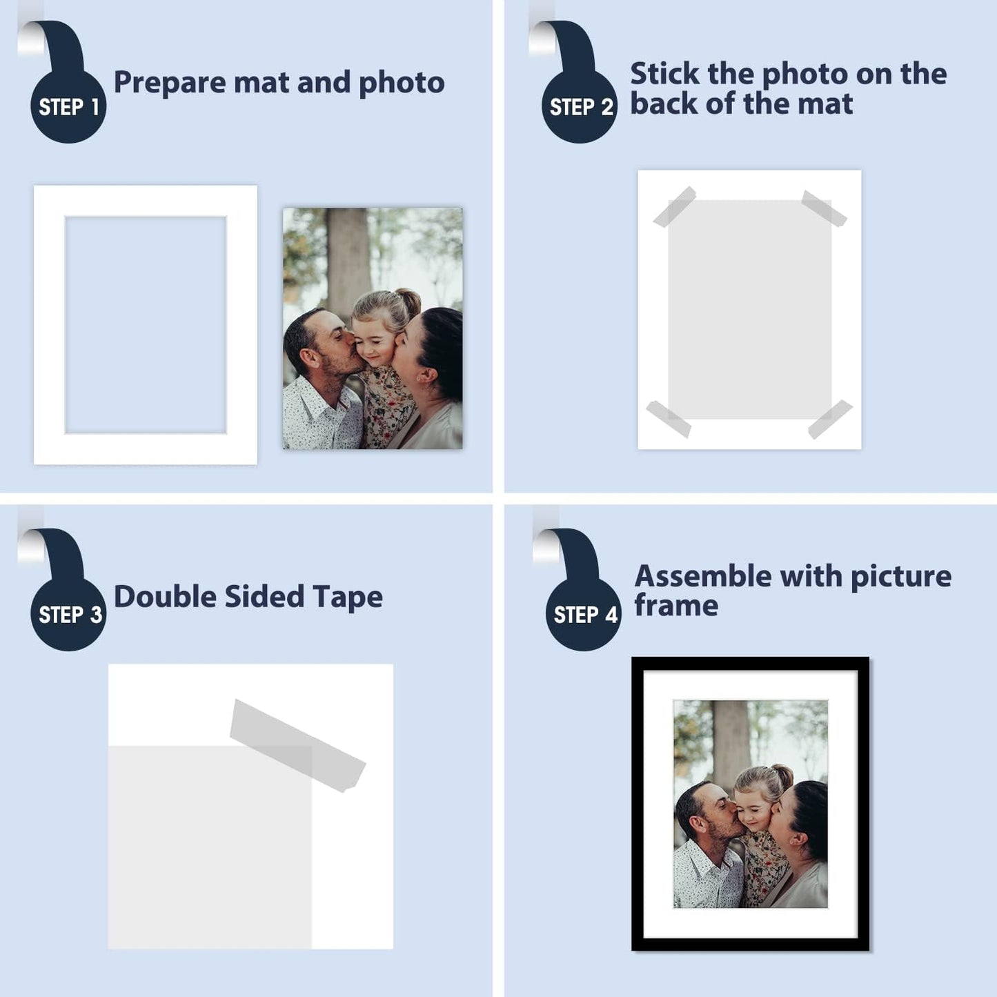 Mat Board Center, Pack of 20, 16x20 for 12x16 White Photo Picture Mats - Acid Free, 4-ply Thickness, White Core - for Pictures, Photos, Framing
