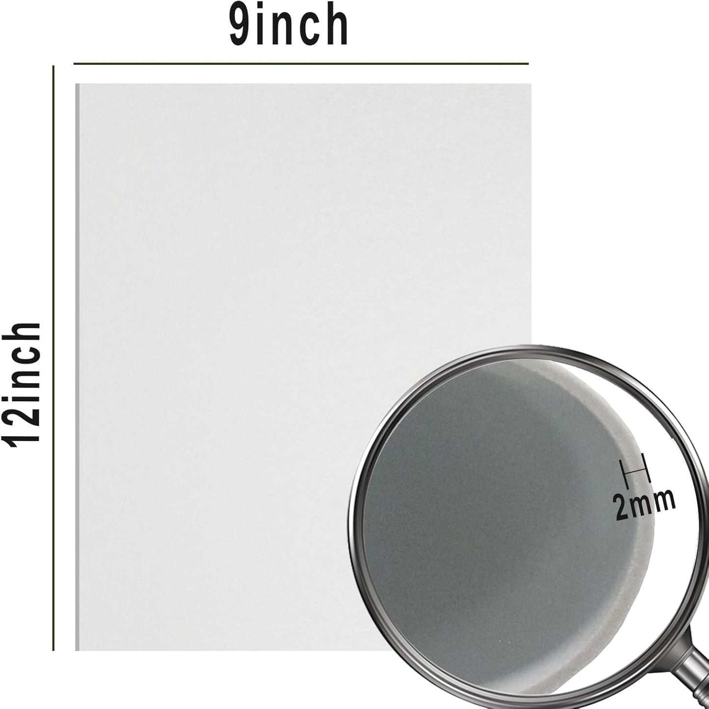 QIDIWIN EVA Foam Craft Sheets - 9x12 Inch 2mm Thick Versatile Non-Adhesive Foam for DIY, Cosplay, Scrapbooking, Classroom Projects - Durable, Flexible, Perfect for Crafting, 12 Pack(White)