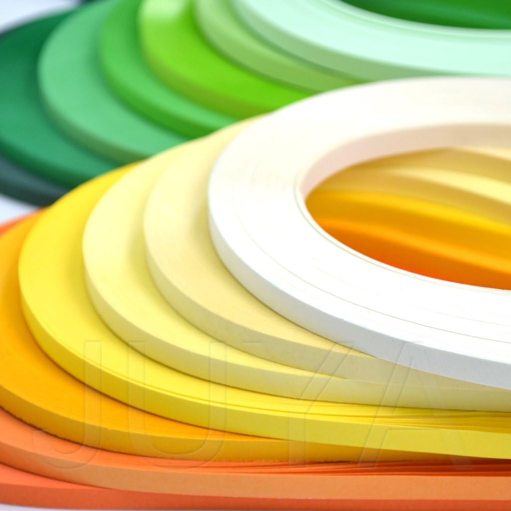JUYA Single Color Paper Quilling Strips Set 42 Colors 100 Strips per Pack 2/3/5/7/10 mm Width Available 42 Colors, Width 2 mm (0.08 in)