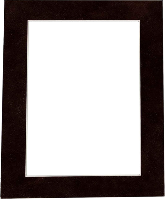 8x10 Mat Bevel Cut for 5.5x8.5 Photos - Acid Free Black Suede Precut Matboard - For Pictures, Photos, Framing - 4-ply Thickness