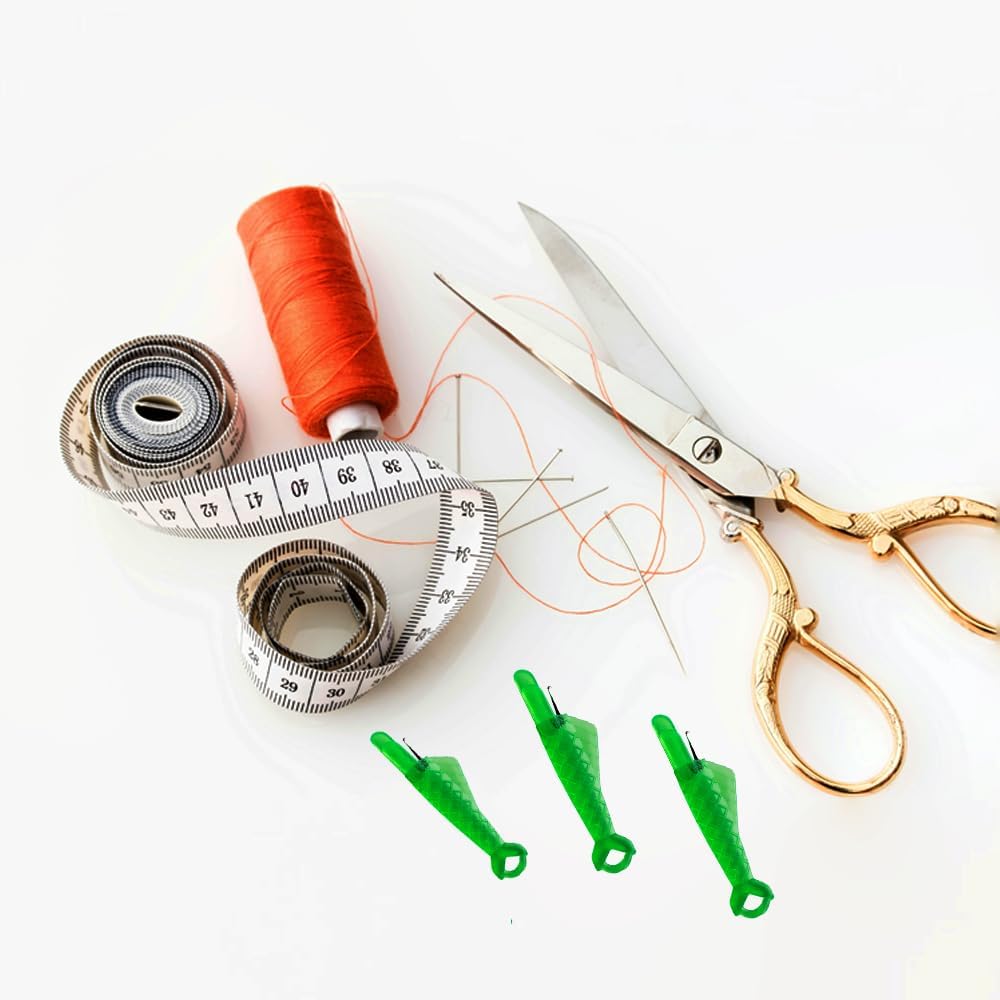 Mayfancy Upgraded Automatic Needle Threader Fish Type, Quick Self-Threading Tool for Sewing Machines,Easy-Use Loop Threader for Beginners and Pros (10)
