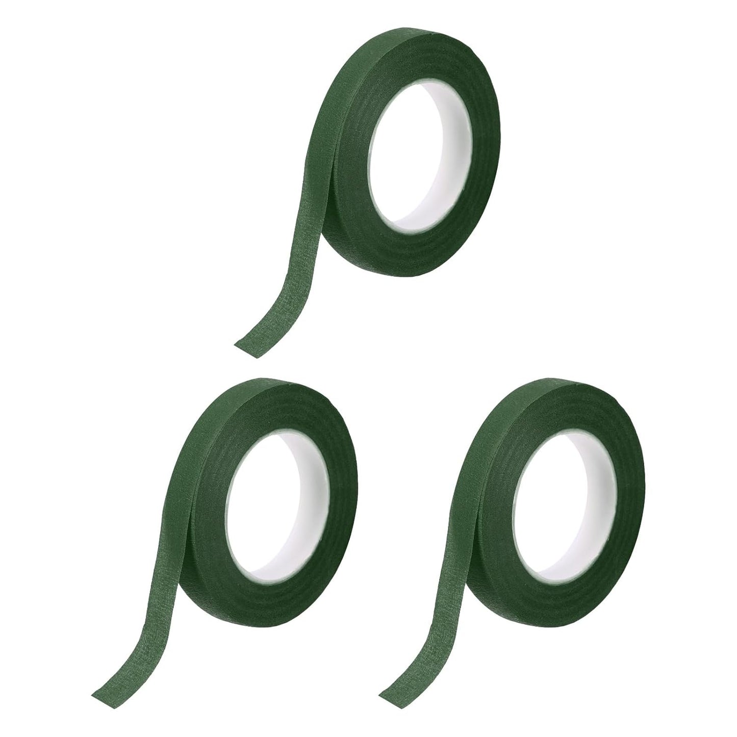 MECCANIXITY 3 Rolls Floral Tapes, 30 Yard x 1/16 in Florist Crepe Flowers Bouquets Tape Adhesive Waterproof for Flower Arranging Wrapping, Dark Green