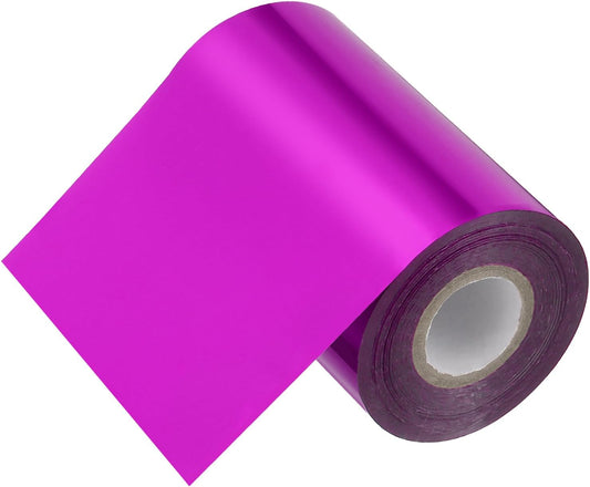 PATIKIL 4"x400Ft Hot Stamping Foil Paper, Heat Transfer Hot Stamping Paper Foil Roll for Leather DIY Logo Decor Craft Gift Package Scrapbook Card, Rose Purple