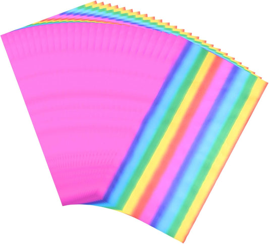 MECCANIXITY 50 Sheets Multicolor Heat Reactive Foil Transfer Paper, 20x29cm, PET, Rectangular, Glossy, Crafts