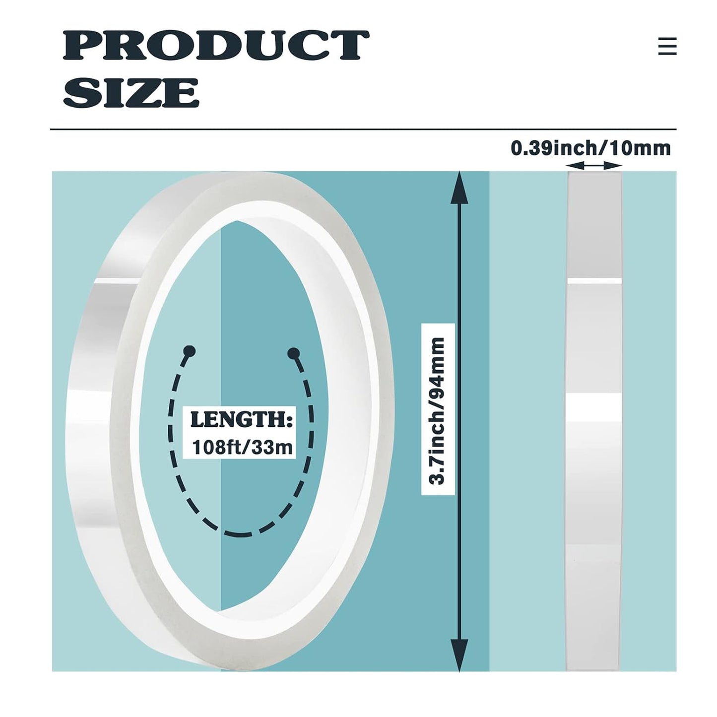 2 Rolls 10mm x33m(108ft) Clear Heat Tape,Transparent High Temperature Heat Resistant Tape,Heat Transfer Tape for Heat Press and Sublimation,Heat Transfer Vinyl,No Residue